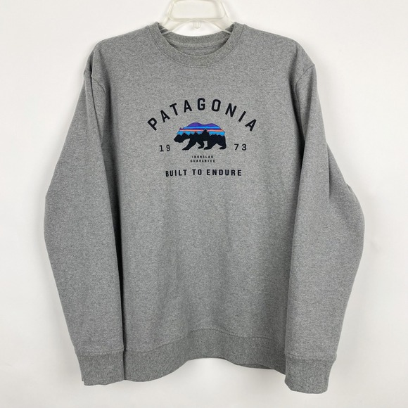 Patagonia Tops - Patagonia Uprisal Crew Fitz Roy Bear Graphic Regular Fit Sweatshirt Women L Gray